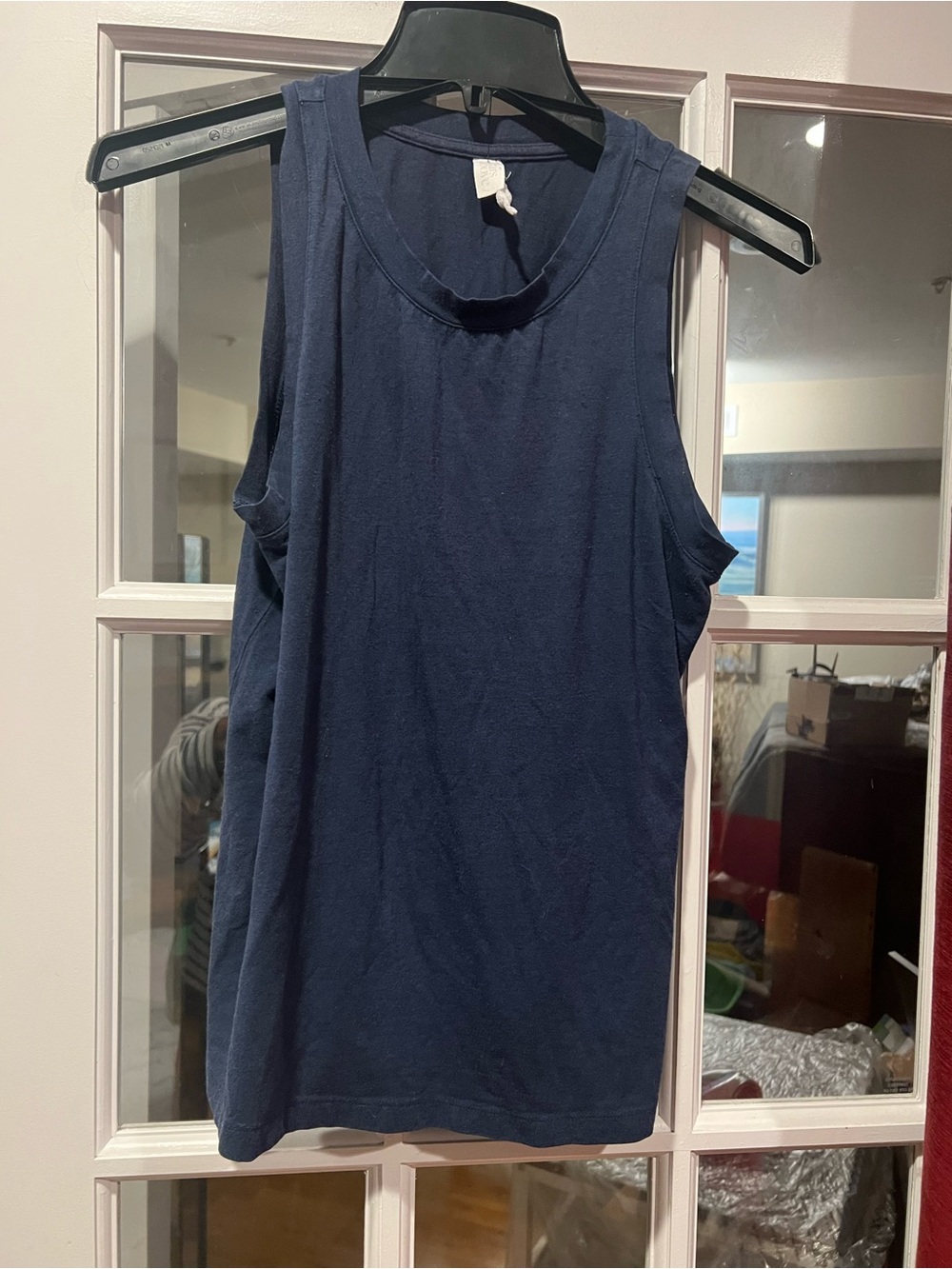 stars above Navy Scoop Neck Sleeveless Tank